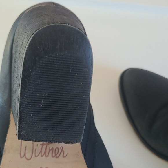 Wittner Black Leather Ankle boots with Side Slits Women's Size US 7.5 EU 38 - Picture 14 of 15